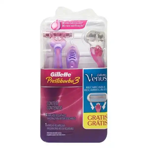 Gillette Máquina Afeitra Prestobarba 3 Mujer + Máquina Venus