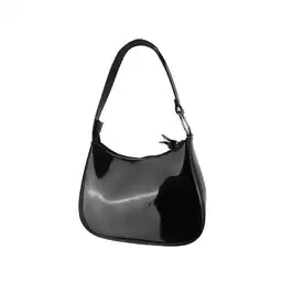Bolso Hobo Charol Negro Miniso