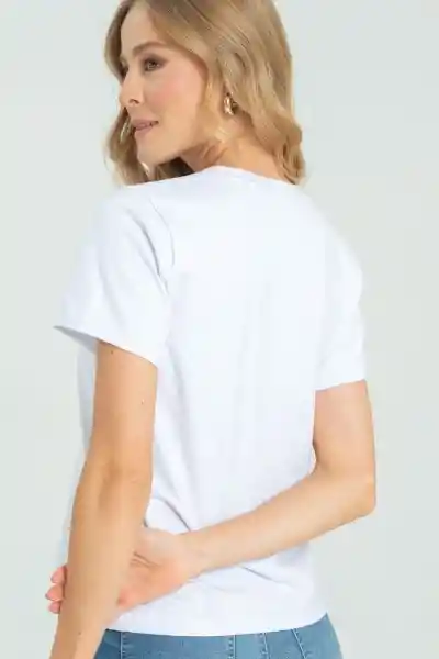 Camiseta Escote V Color Blanco Talla S Ragged