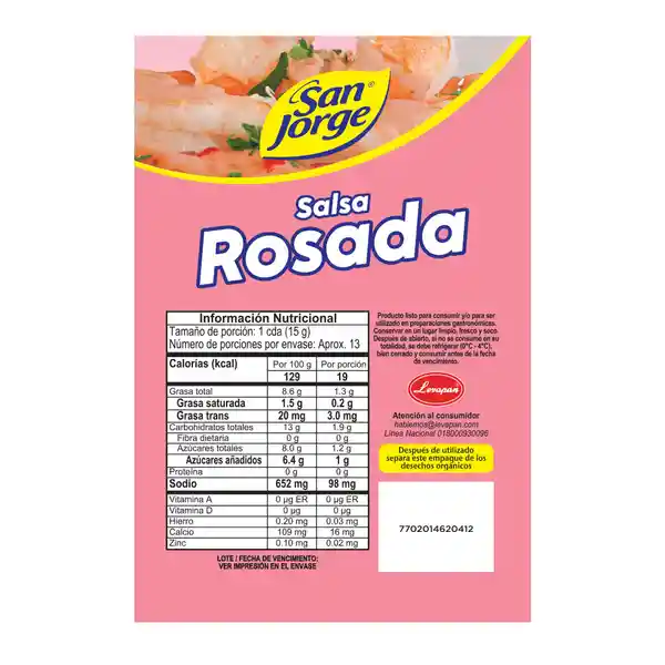 Salsa Rosada San Jorge Doypack x 200gr