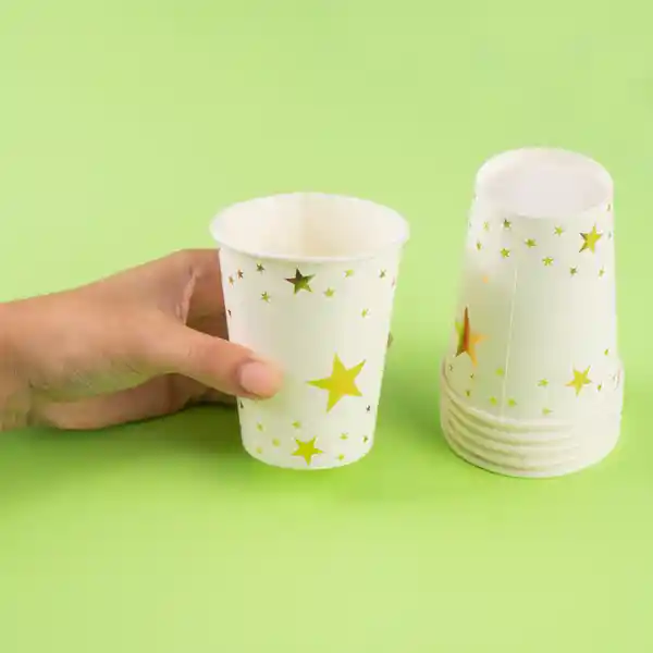 Set Vaso de Papel Oro Miniso