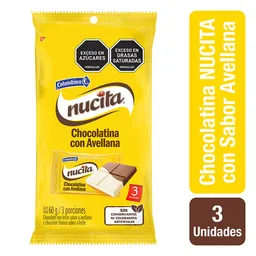 Nucita Chocolatina Sabor Avellana y Chocolate Blanco con Leche