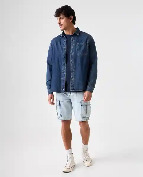 Bermuda Hombre Azul Talla 34 552G005_AZU114604 Americanino