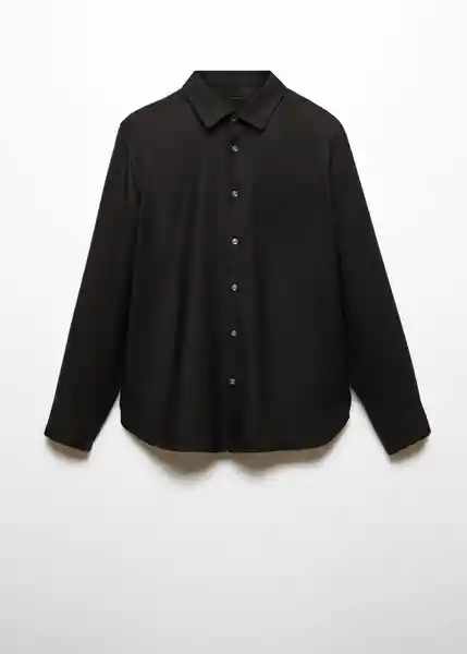 Camisa Sete Negro Talla S Hombre Mango