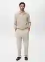Camiseta Polo Antiguas Beige Talla M Hombre Mango