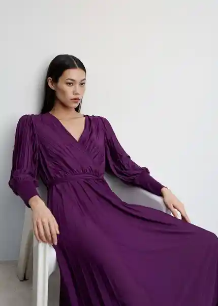 Vestido Eleni-A Morado Talla XS Mujer Mango