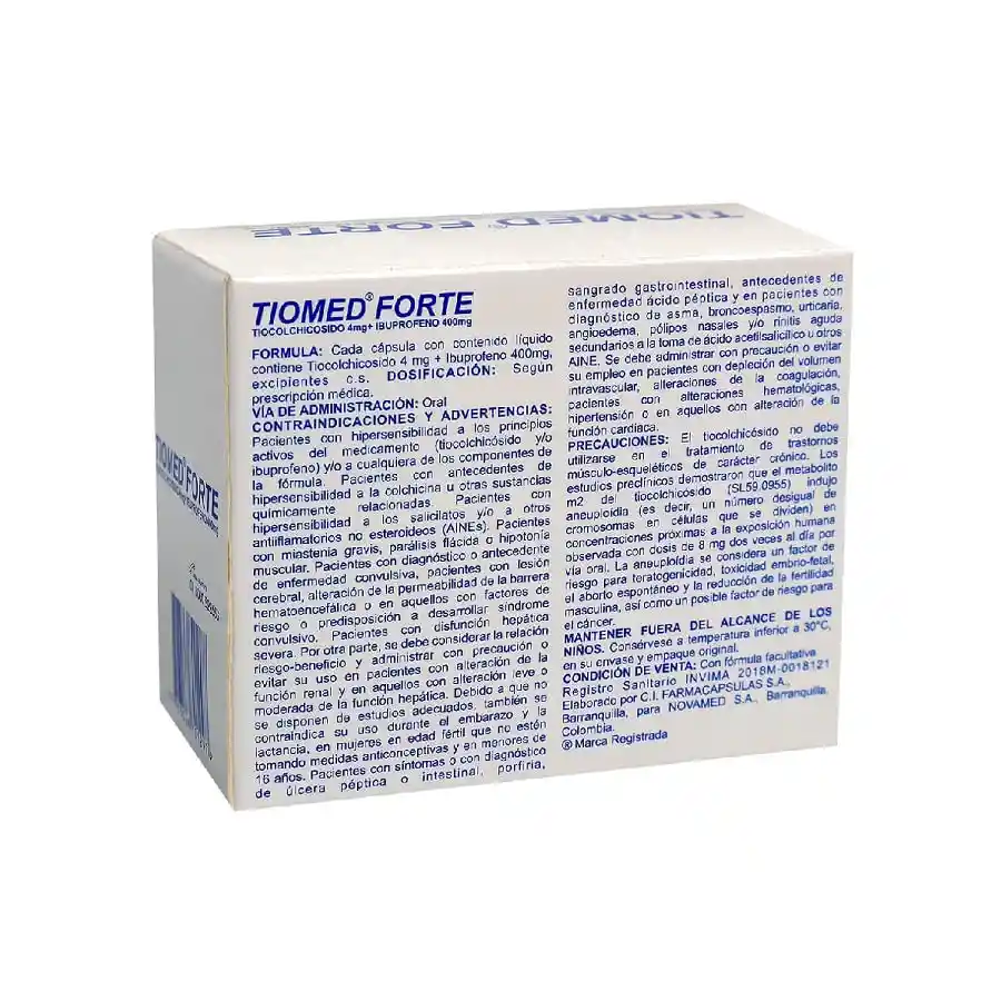 Tiomed Forte Cápsulas (4 mg / 400 mg)