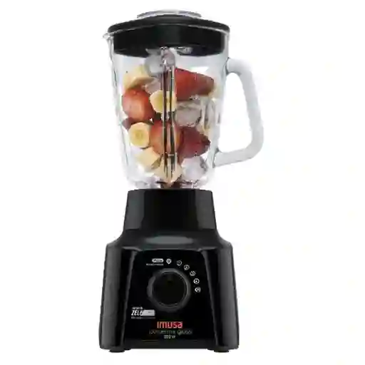 Imusa Licuadora Negra Powermix Glass 5 Velocidades