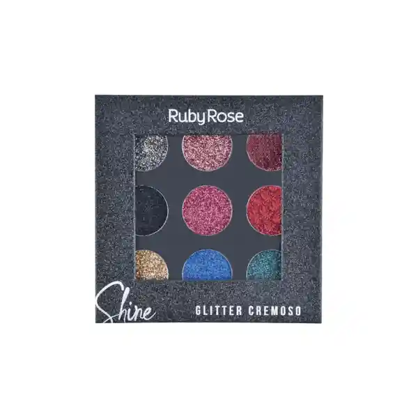  RUBY ROSE Paleta De Sombras Shine Glitter Black 