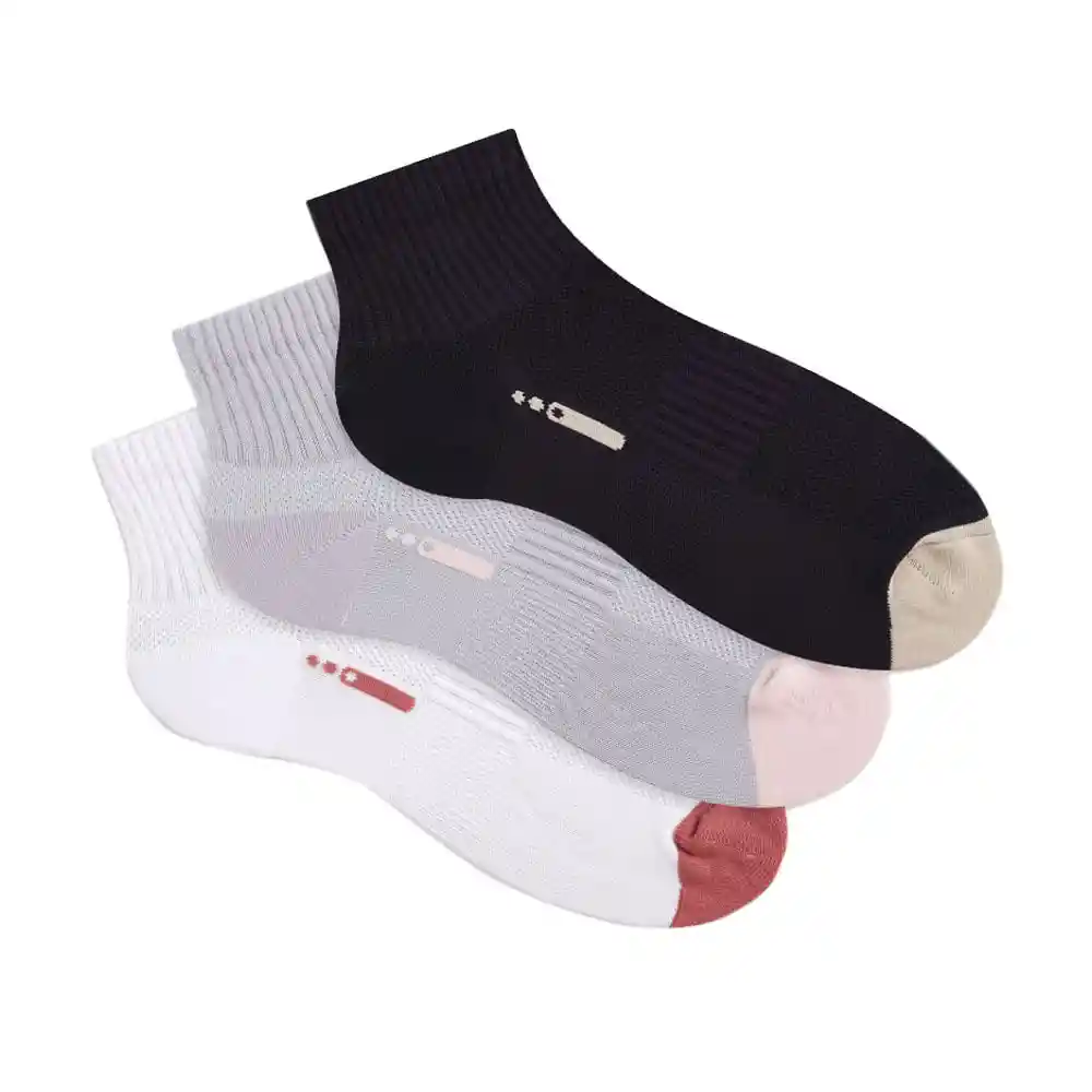 Medias Deportivas Cortas Femenino Cross X3 Punto Blanco