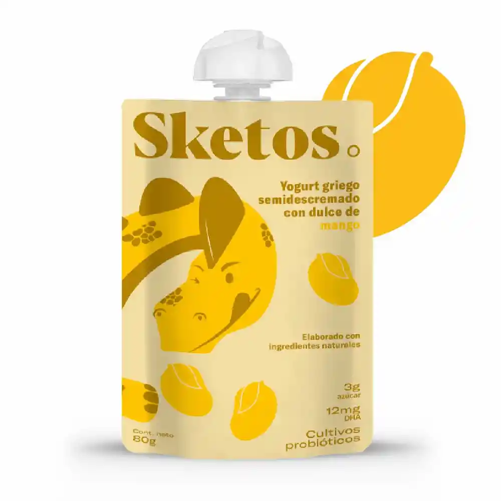 Sketos Yogurt Griego Infantil con Dulce de Mango