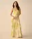 Vestido Amarillo Linaza Medio Talla S 691G003 Esprit