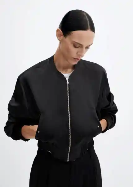 Chaqueta Malibu Negro Talla L Mujer Mango