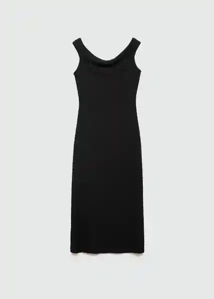 Vestido Fresa Negro Talla S Mujer Mango