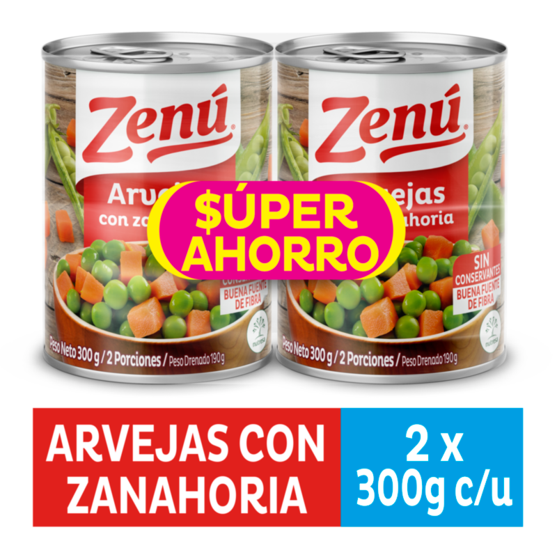 Zenú Arveja con Zanahoria 600g