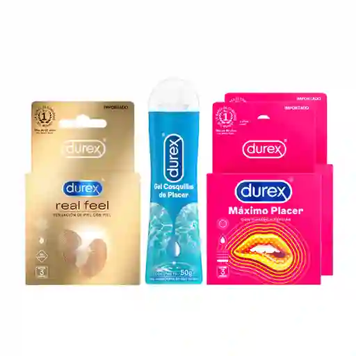 Combo Durex Condón Real Feel + Durex Gel Lubricante / Cosquillas