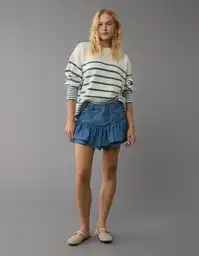 Falda Mujer Azul Talla: 14 5109532 American Eagle