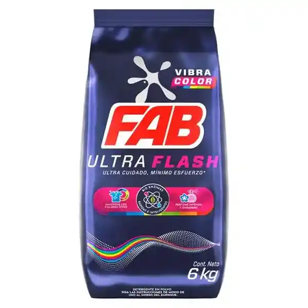 Fab Detergente en Polvo Ultra Flash Color