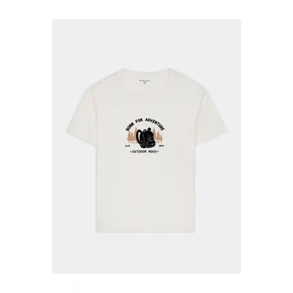 Camiseta Cuello Redondo Estampada