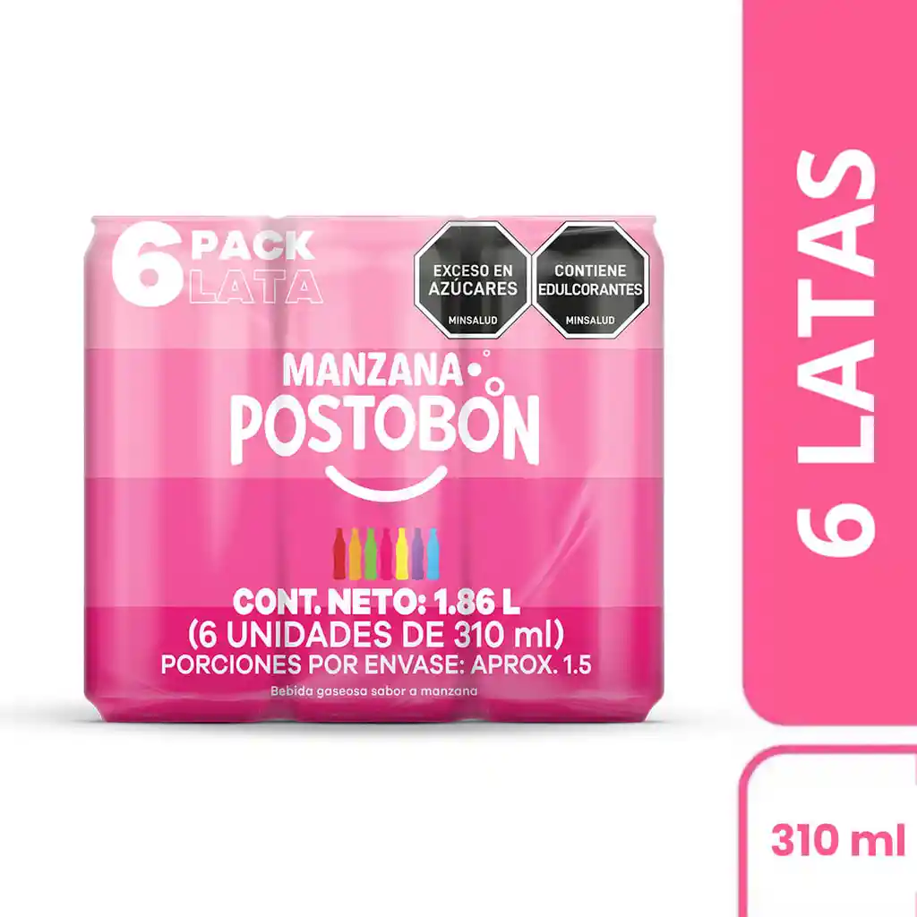Gaseosa Postobon Manzana Lata 6 Und