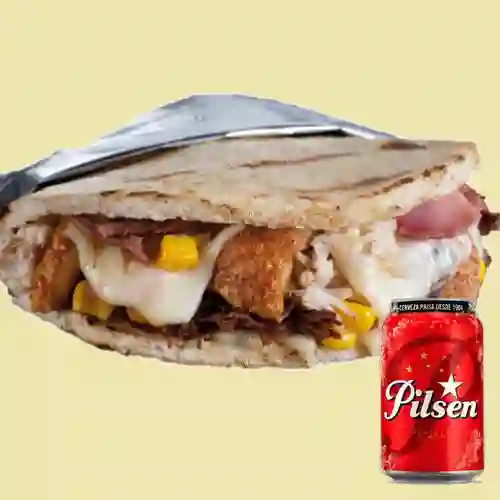 Combo Super Arepa con 6 Ingredientes + Pilsen