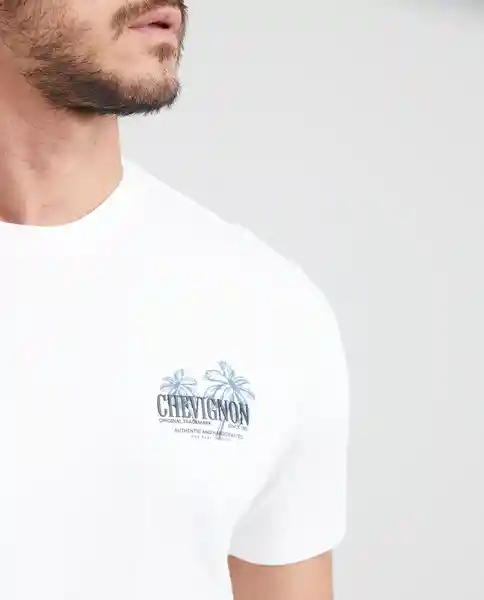 Camiseta Palm Graphic Crudo Prístino Claro T. L Chevignon