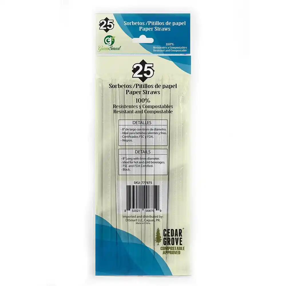 Pitillo 8 Papel Blanco G Greensmart 777874