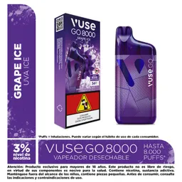 Vapeador Vuse Go Grape Ice 3% X 8000 Puffs
