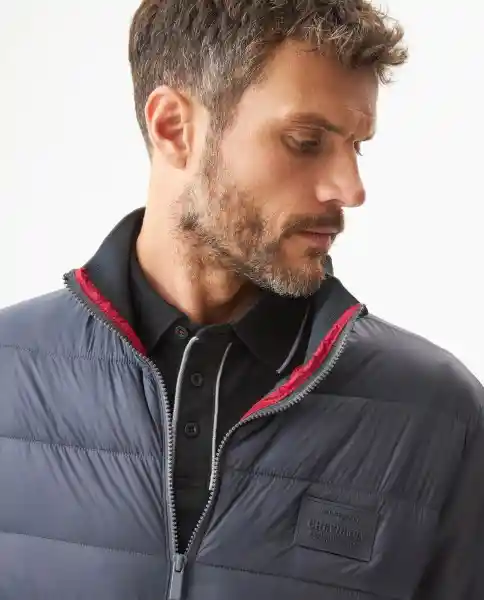 Chaqueta Mixed Fabrics Masculino Gris Acero Medio T M Chevignon