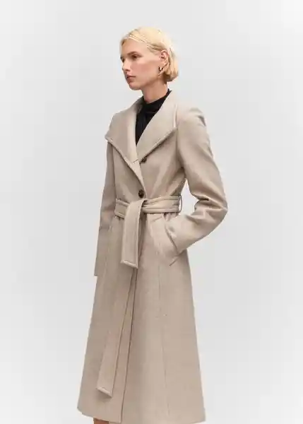 Abrigo Sirenita Camel Talla 25 Mujer Mango