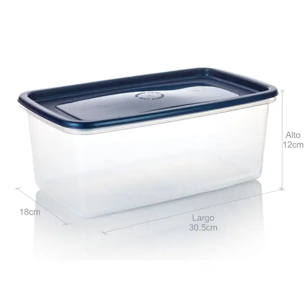 Recipiente Plastico Rectangular Azul