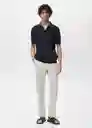 Camiseta Polo Arraona Azul Noche Talla S Hombre Mango