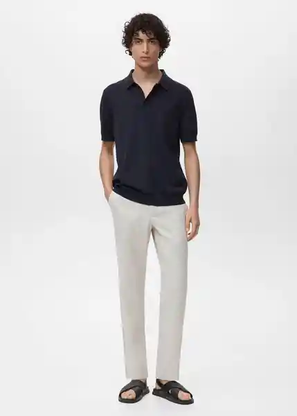 Camiseta Polo Arraona Azul Noche Talla S Hombre Mango