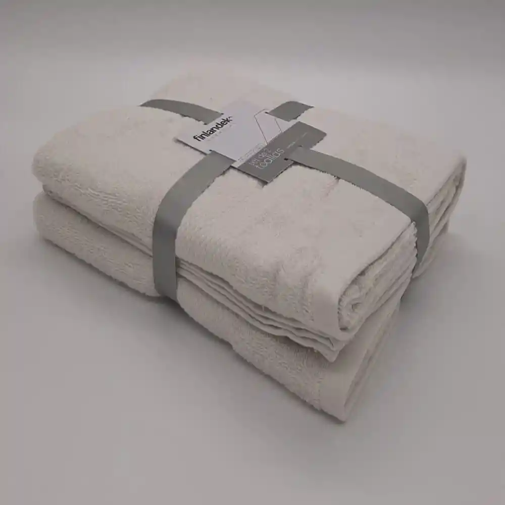 Set X2 Toallas Baño Finlandek Basic Esencial Toacotton7