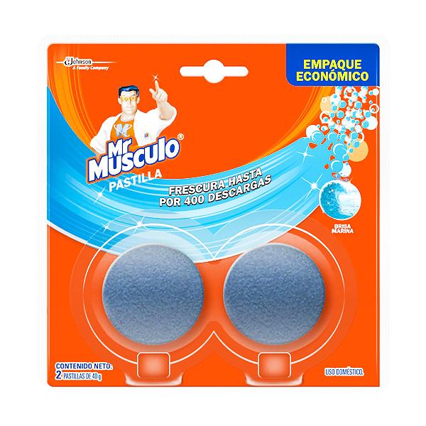 Mr. Musculo Pastilla para Tanque de Inodoro Brisa Marina 2 x 40 g