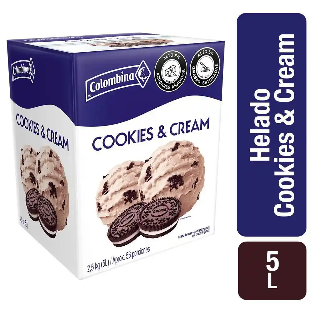 Colombina Helados Helado Cookies & Cream 5L