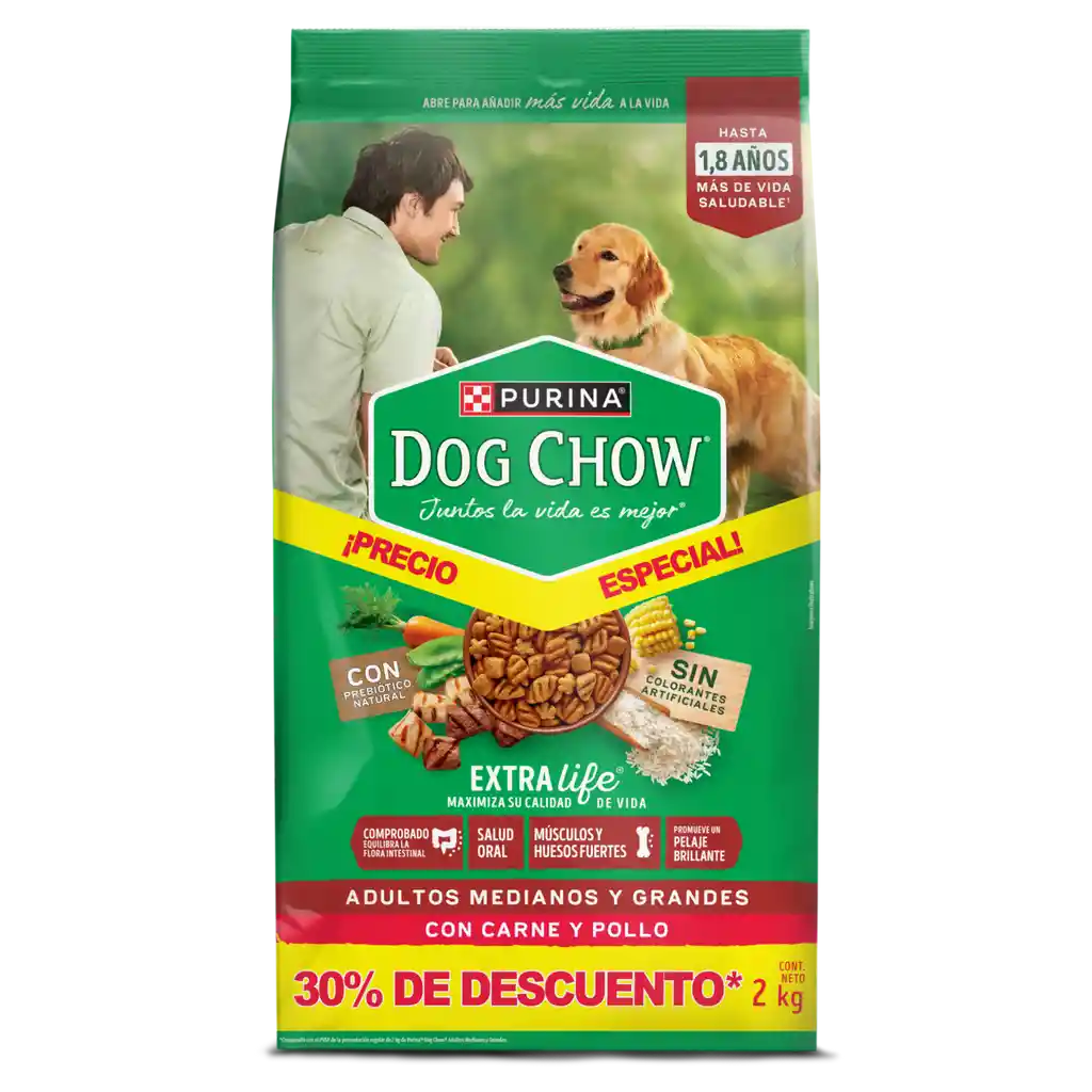 Comida para perro Dog Chow Adulto medianos y grandes x 2 kg OFERTA