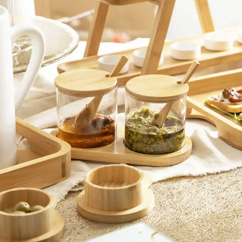 Set Recipientes Para Especias Con Cuchara Ambiente Gourmet