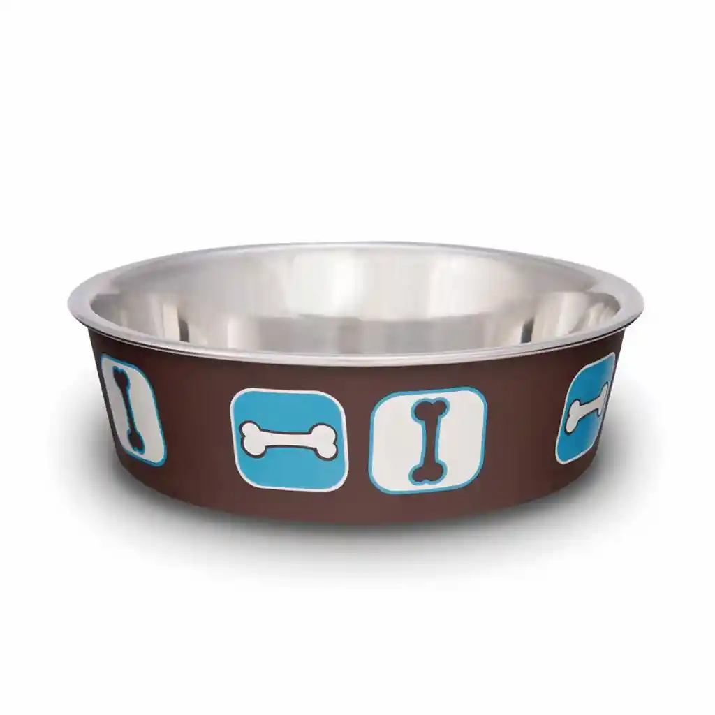Coast Cosmo Comedero Acero Hueso Azul - M