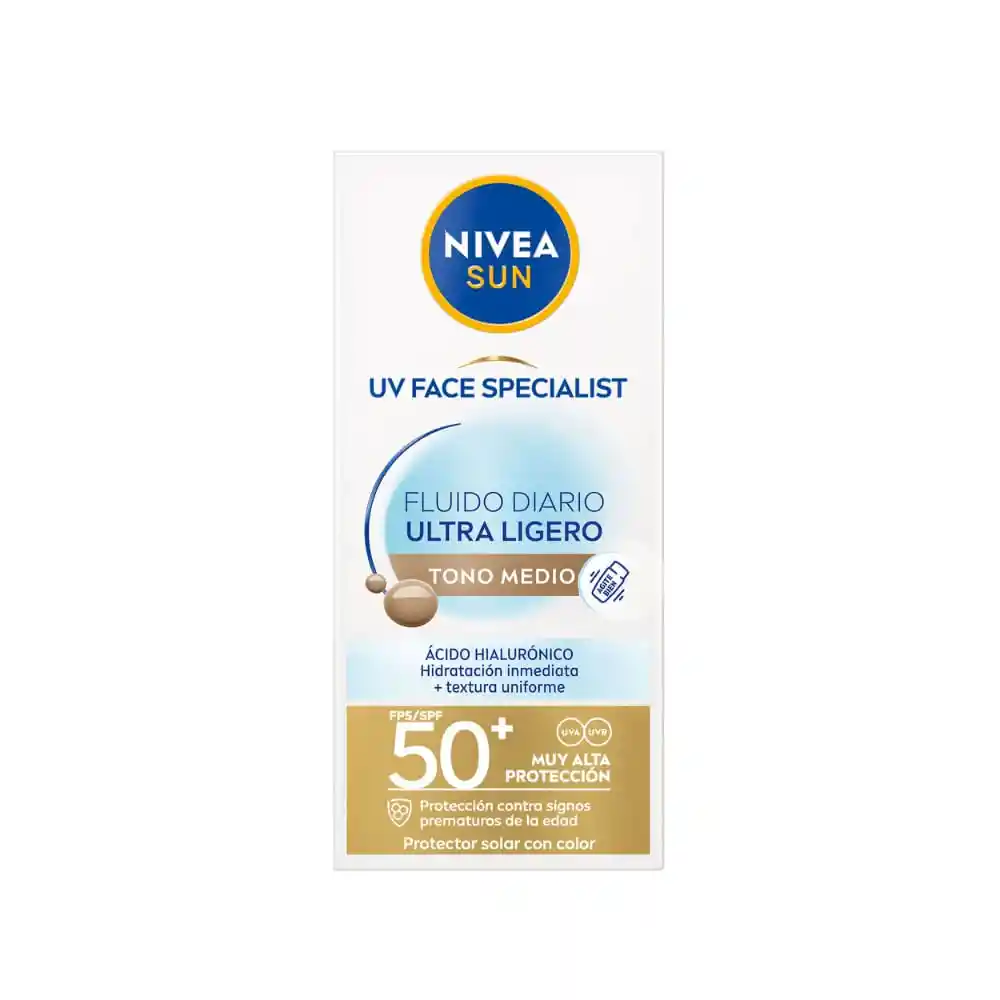 Protector Solar Nivea Sun Fluido Ultraligero Medio Caja