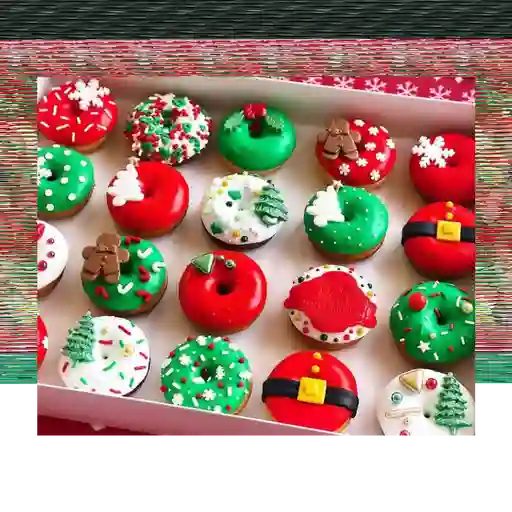 Mini donas navideñas x 24 uni