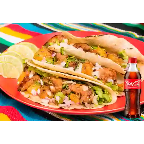 Combo Taco Al Pastor X3 + Coca Cola Original 400 ml