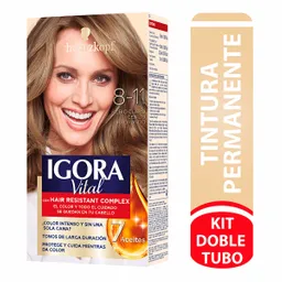 Schwarzkopf Tinte Permanente Igora Vital 8-11 Rubio Claro Cenizo