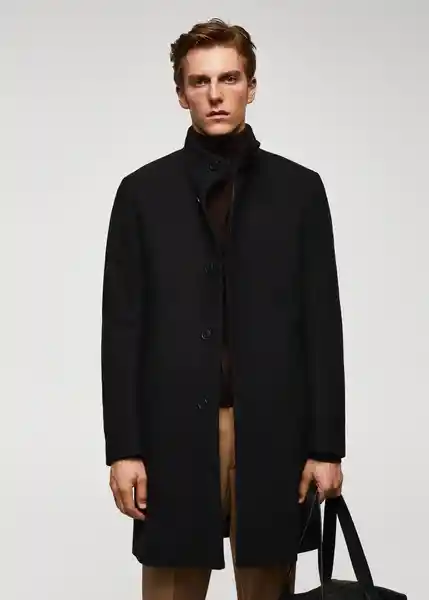 Abrigo Funnel Negro Talla XS Hombre Mango