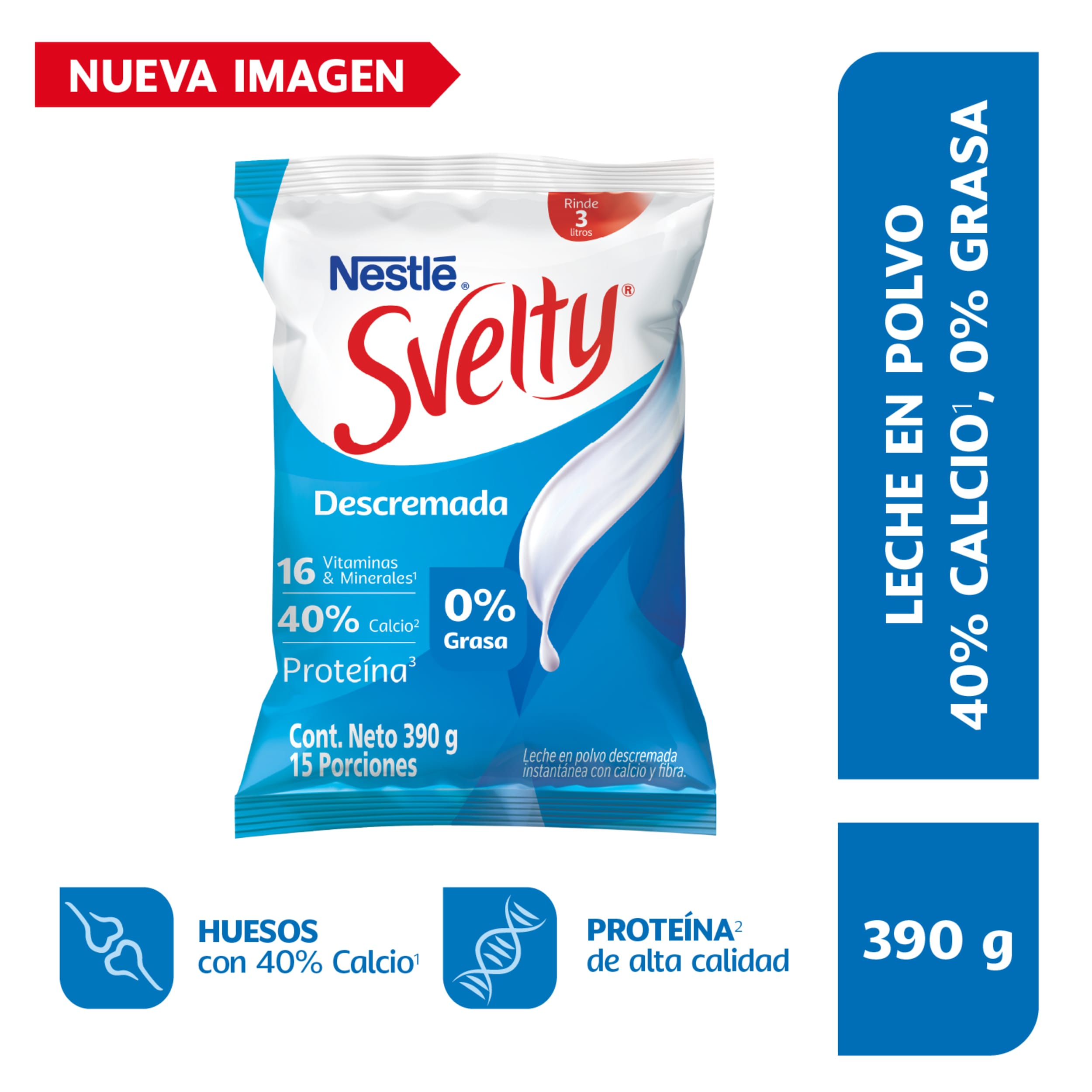 Leche en Polvo Funcional Svelty® Descremada 390 g