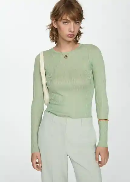 Jersey Isotopo Verde Pastel Talla M Mujer Mango