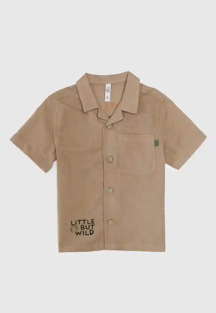 Camisa Manga Corta 6/9 Meses-arena