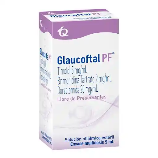 Glaucoftal Pf Sol Oftámica Timolol + Brimonidina Tartrato + Dorzolamida 5mg/2mg/ 20 Mg Frasco