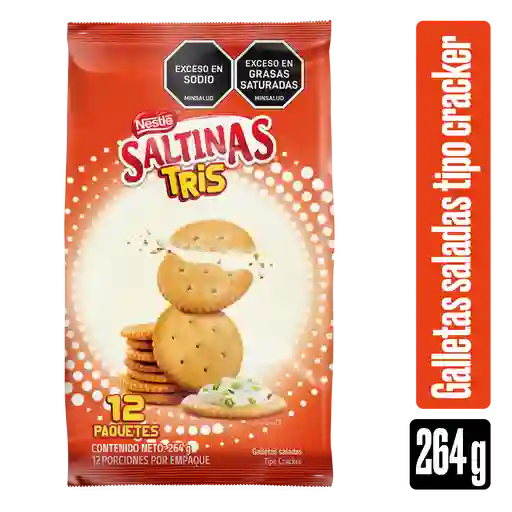 Galletas SALTINAS TRIS tipo cracker 12 Unds x 264g