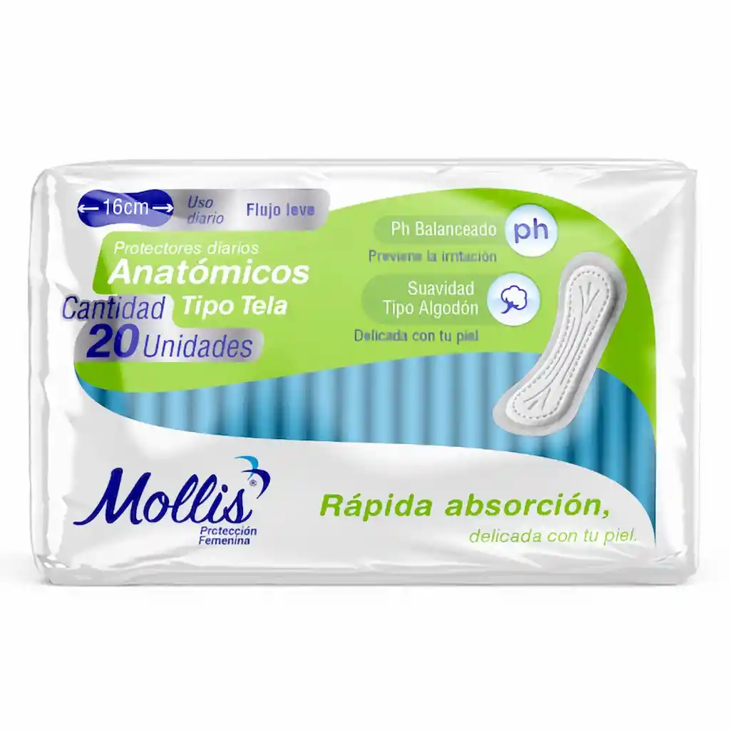 Mollis Protector Femenino Diario Anatómico